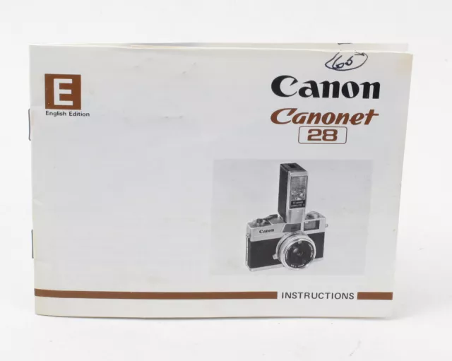 Original Canon Canonet 28 Rangefinder Camera Instruction Users Manual