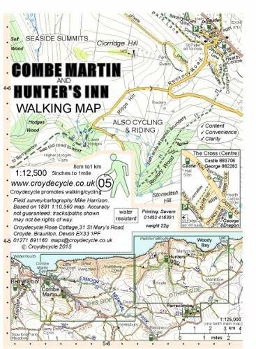 COMBE MARTIN AND Hunter's Inn Walking Map by Harrison, Mike 095501686X ...
