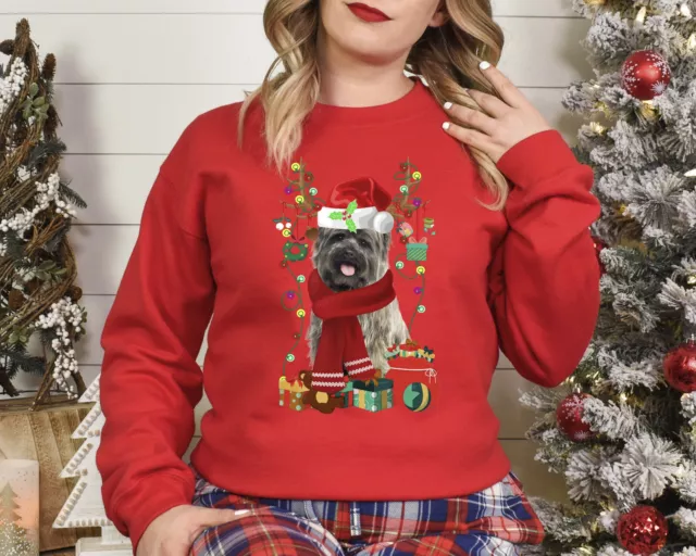 Xmas Sweatshirt Cairn Terrier Dog Christmas Jumper Sweater Day Stocking Filler