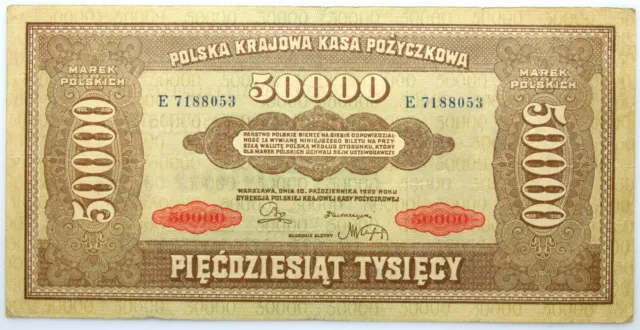 Poland - II RP - BANKNOTE - 50000 Mark Marek Polskich 1922 - Series E 7188053