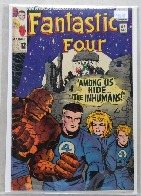 Fantastic Four #45 $500 (1965) 5.5 FN- OW/White 1st Inhumans & Lockjaw! CGC IT!