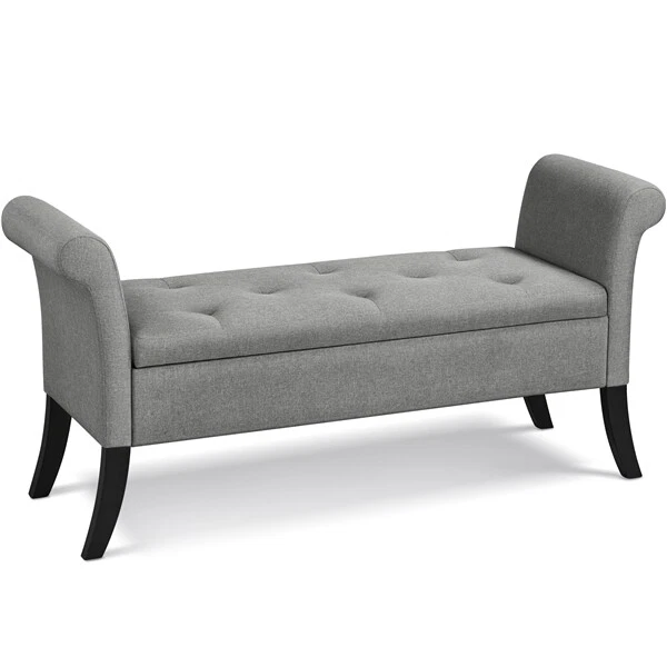 Banc de Rangement Pliable de 76 cm, Coffre de Rangement, Tabouret Repose- Pieds, Pouf de Chambre, Noir | Leroy Merlin