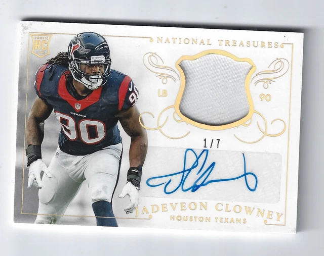 2014 Panini National Treasures Signature Materials Gold #6 Jadeveon Clowney 1/7
