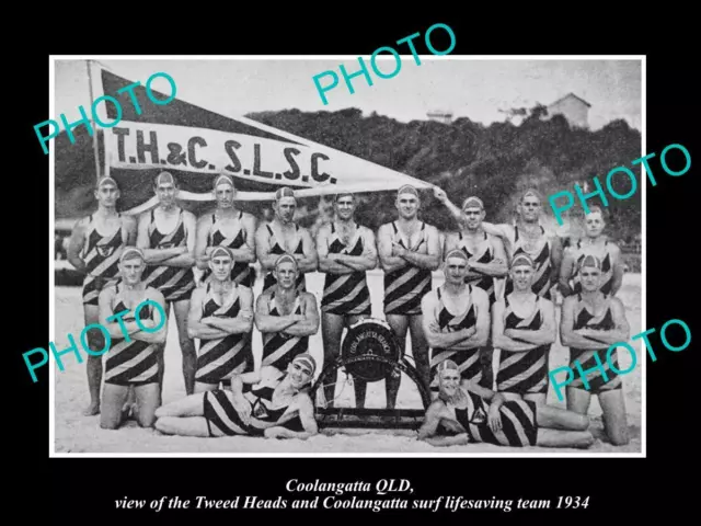 8x6 HISTORIC PHOTO OF COOLANGATTA & TWEED HEADS QLD SURF LIFE SAVING CLUB 1934