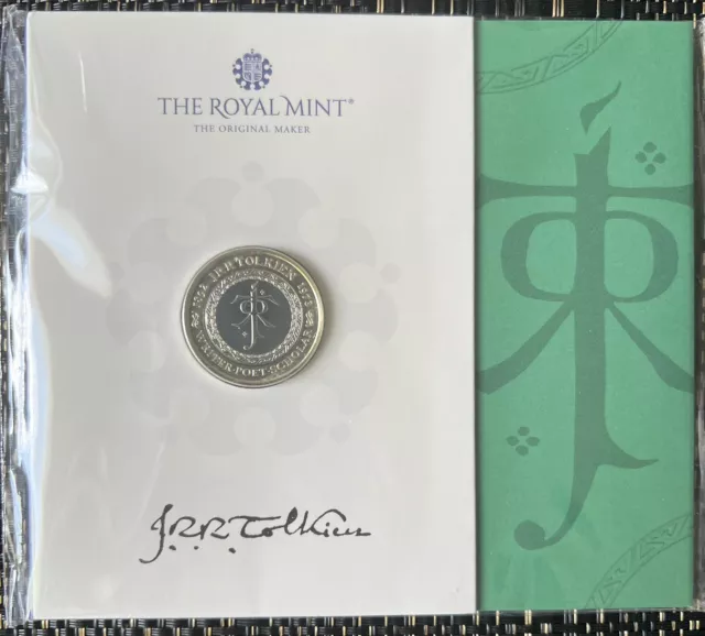 JRR Tolkien 2023 UK £2 Brilliant Uncirculated Royal Mint