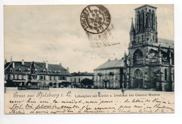 PHALSBOURG Pfalsburg Moselle CPA 57 greet aus ... church square