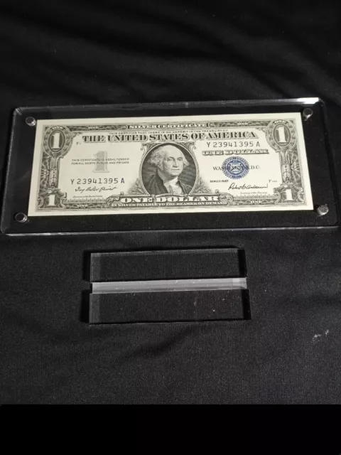 🇺🇲Weekend Sale UNC 1957 Silver Certificate Blue Seal $1 Bill w Acrylic Display