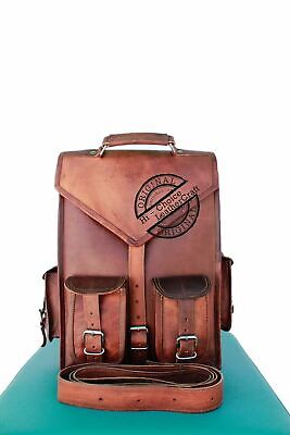 Genuine Leather Bag Rucksack Backpack Brown Large Vintage artisan Style Real