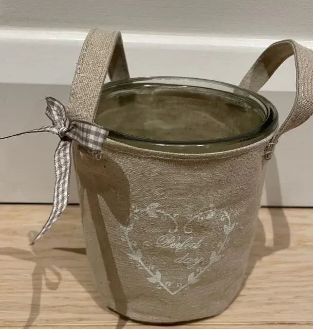 Glass Pot /Jar - Shabby Chic Vintage style plant pot holder. Perfect Gift