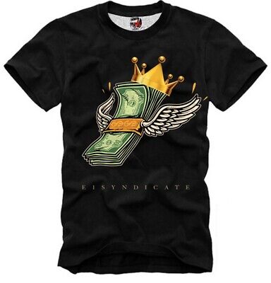 E1Syndicate T Shirt Money Dollar Wings Joint Cali Cocaine El Chapo Escobar 5023