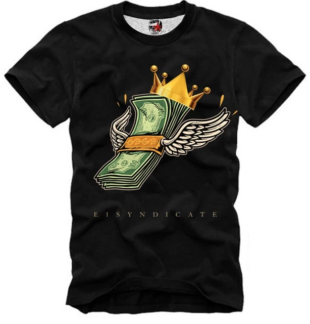 E1Syndicate T Shirt Money Dollar Wings Joint Cali Cocaine El Chapo Escobar 5023