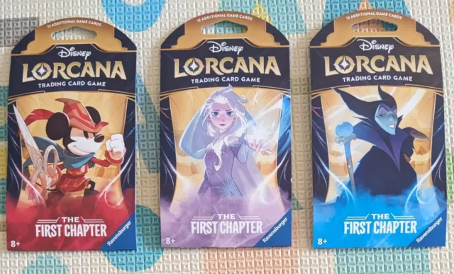 Disney Lorcana First Chapter Booster Pack 3-pack Lot