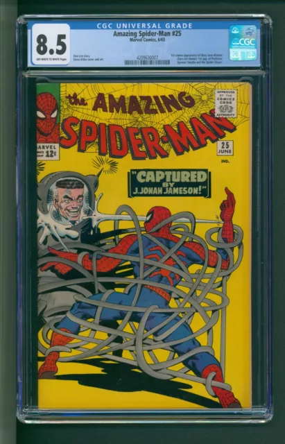 Amazing Spiderman #25 CGC 8.5 OWTW Pages 1st Mary Jane Cameo
