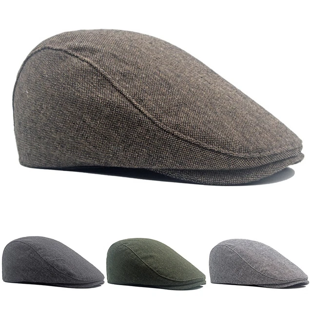 Retro Style Mens Baker Boy Hat Herringbone Newsboy Cap Ivy Hat Casual Flat Cap