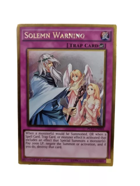 Yugioh Card - Solemn Warning PGL2-EN068 Gold Rare 1st Edition