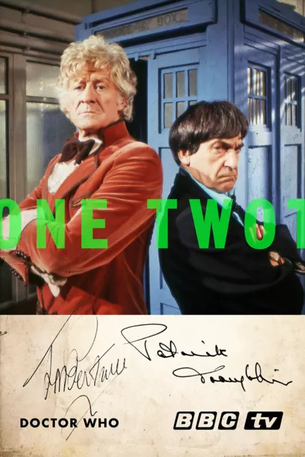 Patrick Troughton Jon Pertwee Doctor Who Signed Pre Printed