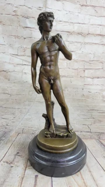 Signe Michelangelo David Bronze Sculpture Chair Mâle Deco Fonte Classique Solde