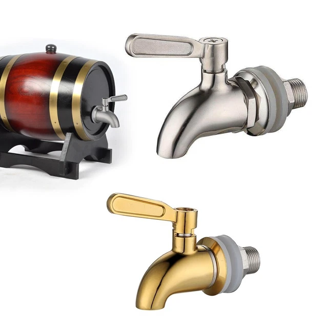 Grifo dispensadores de bebidas giratorios de 90 grados 16 mm 1 pieza para frasco de vino cerveza plateado