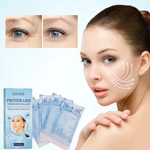 60 pz filo di collagene viso lifting proteico peptide linea intaglio radar cura della pelle