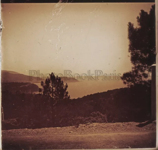 Paysage Sud de la France Photo Stereo Verre Positive Vintage