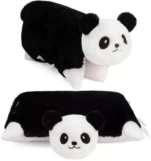 2in1 Orso Panda  Peluche e Cuscino 40x30 cm Morbide Peluche Giocattoli Bambini