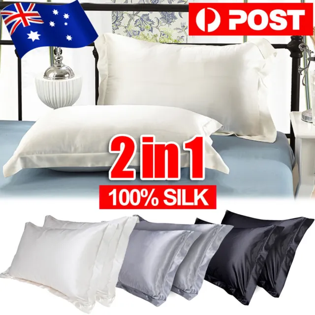2pcs Soft Silk Feel Pillowcase Micorfiber Pillow cases Bedding Cushion Cover/