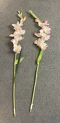 "Gladiolus flores artificiales flores de seda tallos artesanales nuevos verde rosa 39"""
