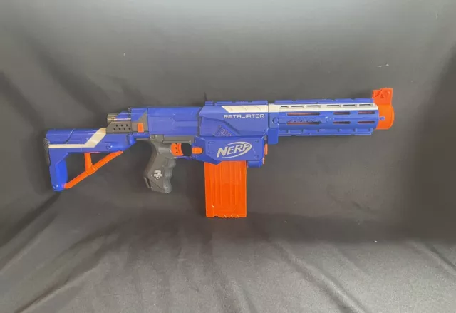 Nerf N-Strike Elite BLUE Retaliator Dart Blaster Gun Tested Working Complete