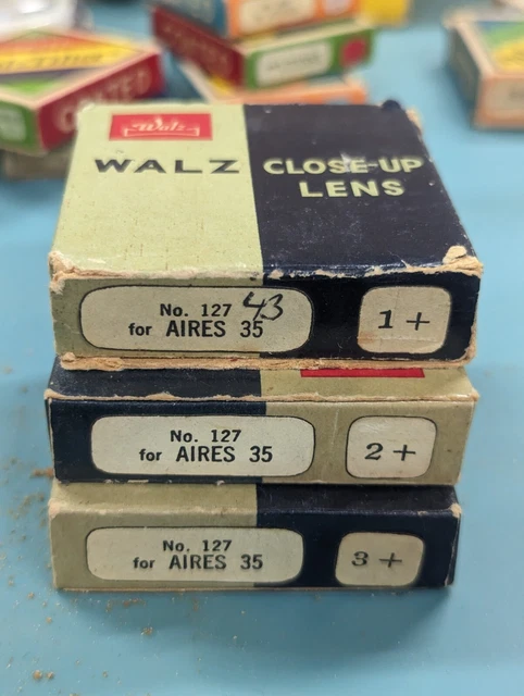 43mm Threaded Walz No. 127,  1+, 2+,3+ Close up Filters Lens-NOS
