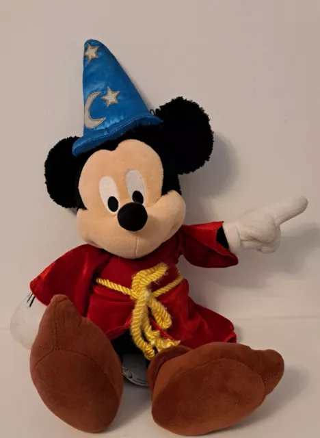 Mickey Mouse Zauberer Plüsch Stofftier Figur Disneyland Paris 50 cm