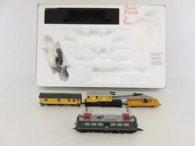 (PEK55) Roco 51231 H0 DC Zugset Bauzug BR 140 mit Kran + Wagen, digital EVP