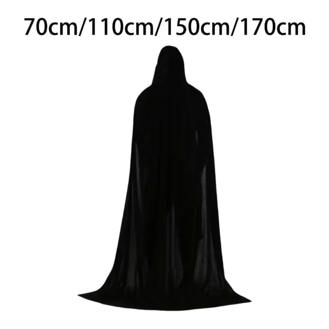 Goth Cloak with Hood Wizard Costume Gothic Fancy Dress Medieval Halloween