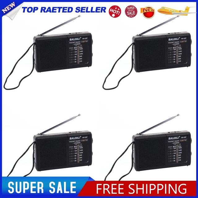 MINI AM/FM RADIO AA Battery Powered Full-wave Band Emergency Radio ...