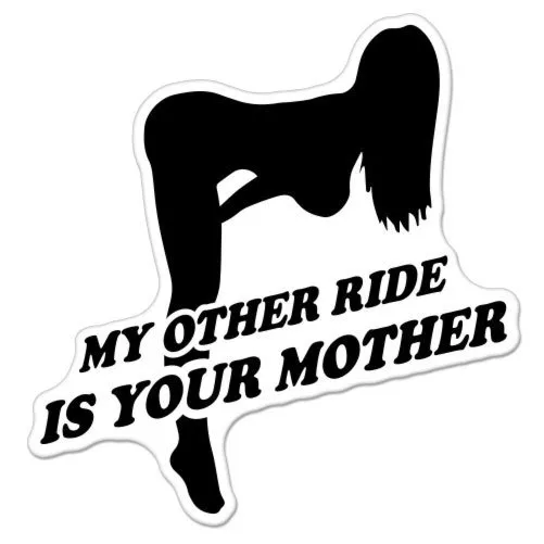 My Other Ride Is Your Mother Funny Cougar car bumper sticker decal 4" x 4"