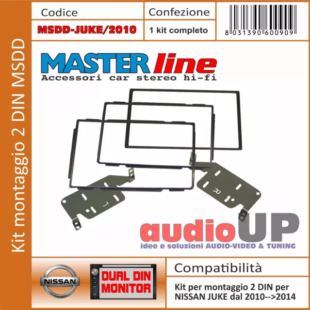 Mascherina Autoradio 2 Din Per Nissan Juke Dal 2010 Al 2014. Kit Installazione