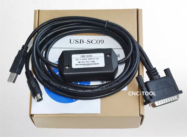 USB-SC09 Programming Cable USB to RS422 Adapter for Mitsubishi Melsec FX&A PLC