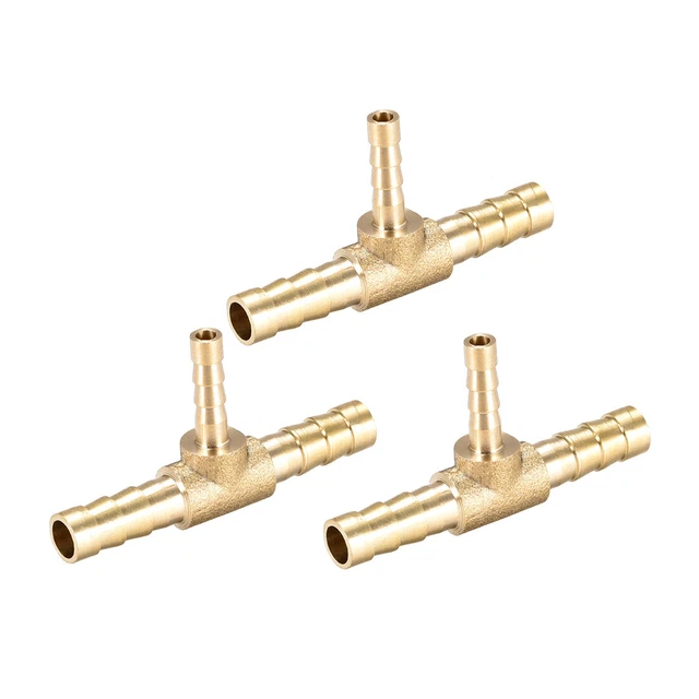 Lot De 3 Raccords T Laiton 6x8mm Pour Tuyau Eau/gaz - Uxcell