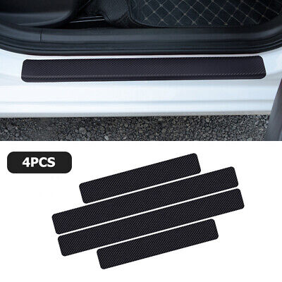 4pcs Universal Carbon Fiber Car Door Plate Sill Scuff Cover Anti Scratch Sticker