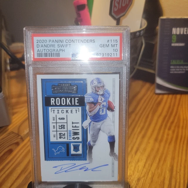2020 Panini Contenders ROOKIE TICKET #115 D'Andre Swift Detroit Lions RC AUTO