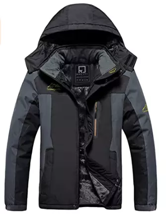 Men's Waterproof Fleece Jacket Windproof Winter Coats