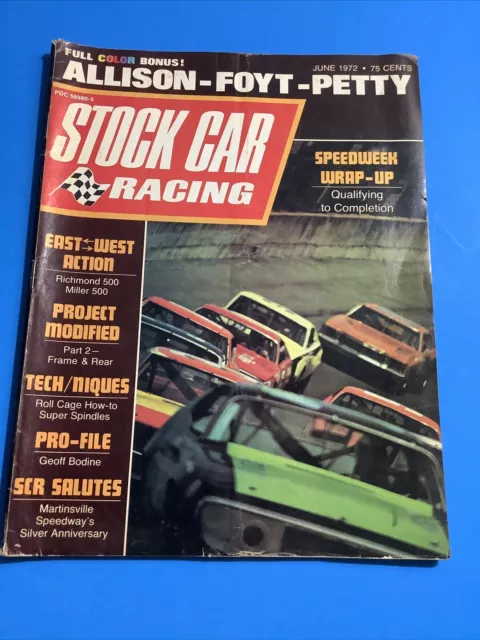 VTG June 1972 Racing Stock Car  Magazine Allison Foyt Petty Cover NASCAR / Cup