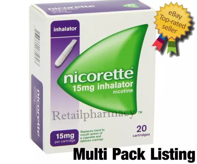 Nicorette Inhalador 15mg Pack De 20 Cartuchos Packs 1 2 3 6 12 18 Exp 06/2026