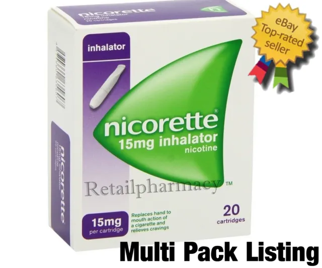 Nicorette Inhalateur 15mg Paquet De 20 Cartouches 1 2 3 6 12 18 Exp 06/2026