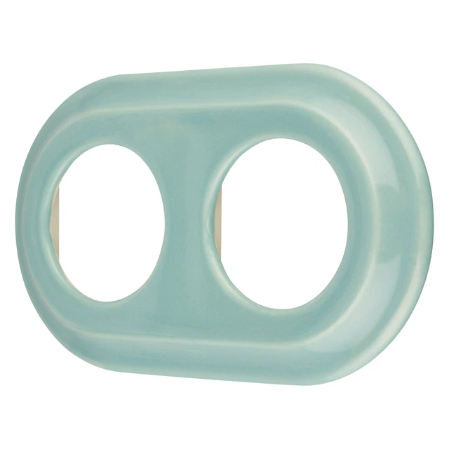 Porcelaine Rétro Cadre 2-fach I Commutateur de Programme Série PR1 Turquoise