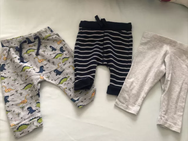 Used FIVE Pairs Of Baby Boy 3-6 Months Joggers Various Prints No14