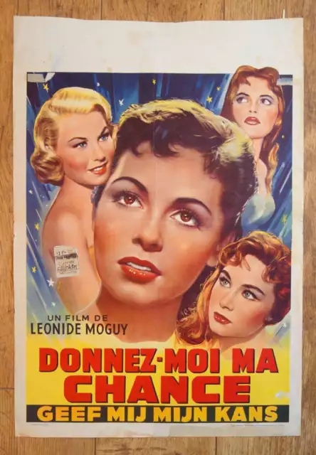 DONNEZ MOI MA CHANCE Michele Mercier affiche cinema belge originale '57