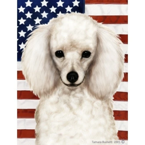 Patriotic (D2) Garden Flag - White Poodle 320041