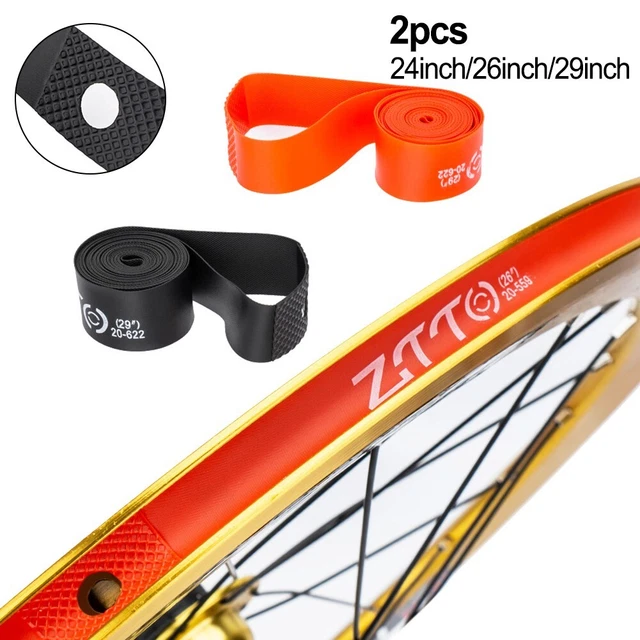ABSOPRO Bande De Jante Vélo 16" - PVC Rouge, Protection Anti-Crevaison, Paire De 83cm