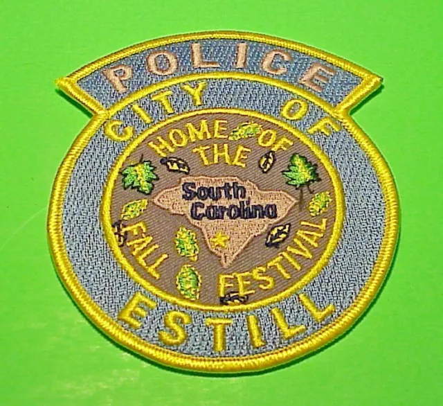 Estill South Carolina Sc ( Center Grey Background ) 4 1/4"  Police Patch