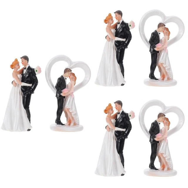 6 PIEZAS Estilo Europeo Novia Novio Pastel -Topper Boda Figuras